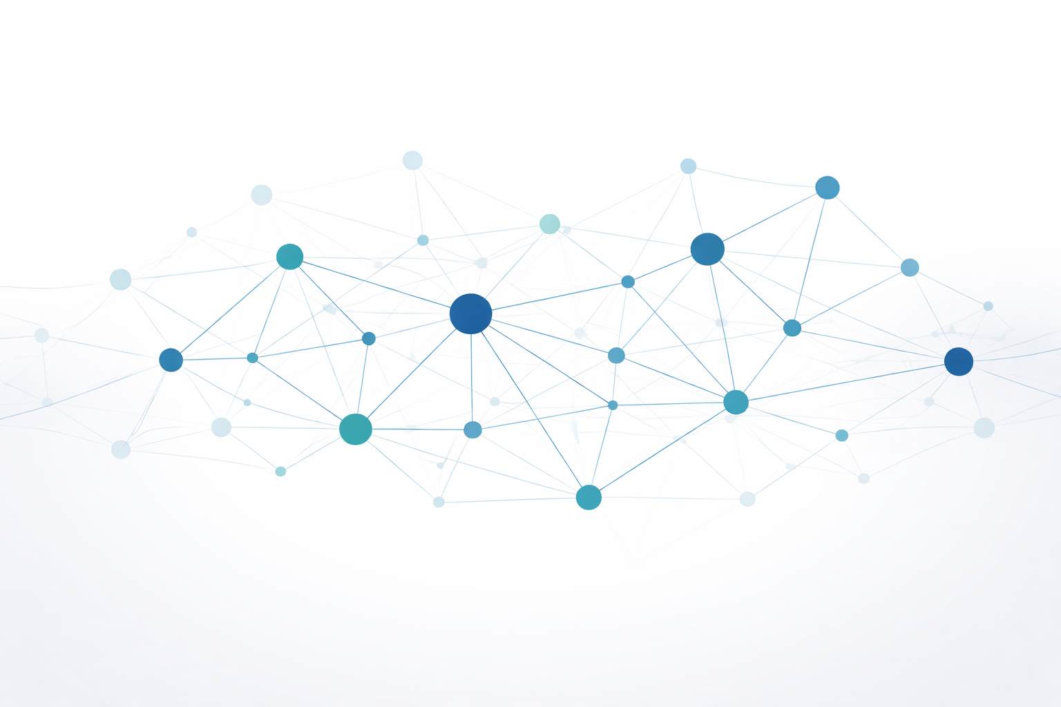 Abstract systems thinking network diagram representing connected organisational intelligence